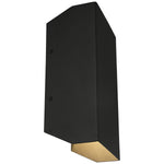 Black outdoor wall light fixture on a white background