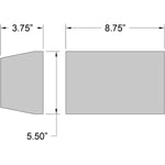 Dimensions of a wall mount light with measurements in inches