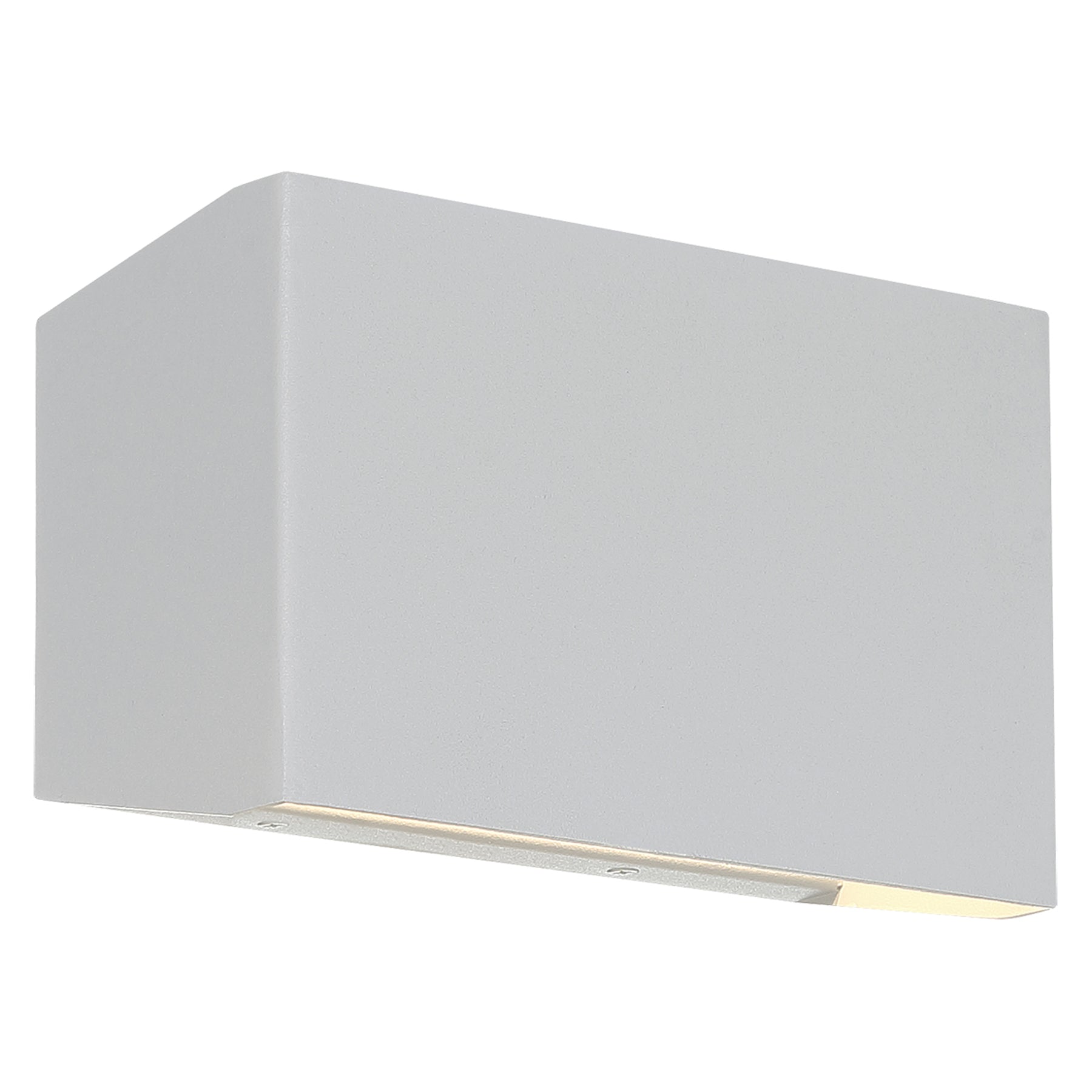 Satin rectangular wall light fixture on a white background