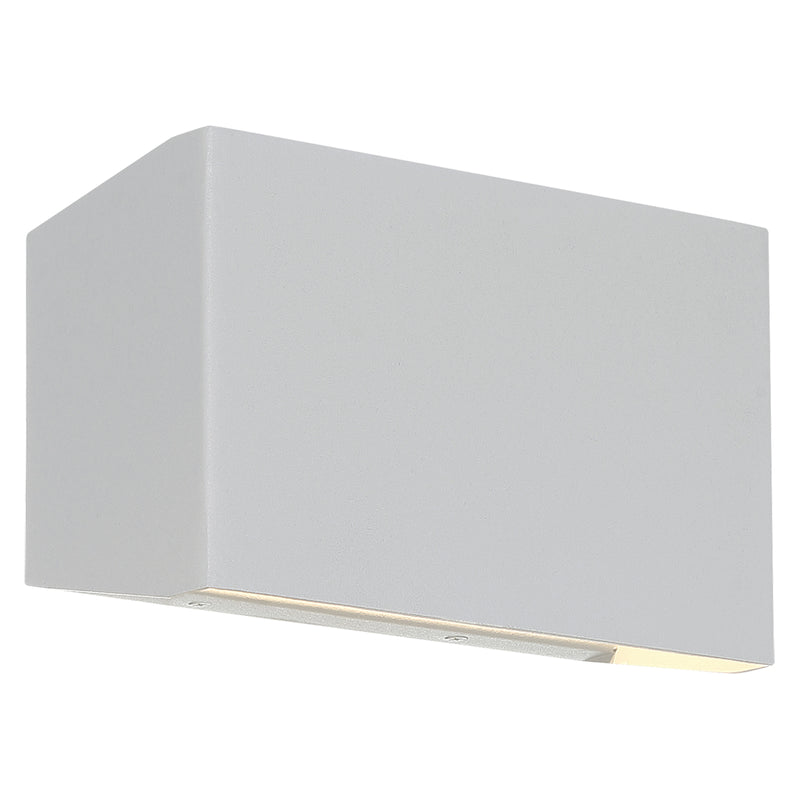 Satin rectangular wall light fixture on a white background
