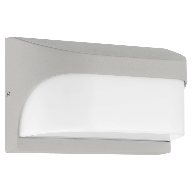 Satin outdoor wall light fixture on a white background