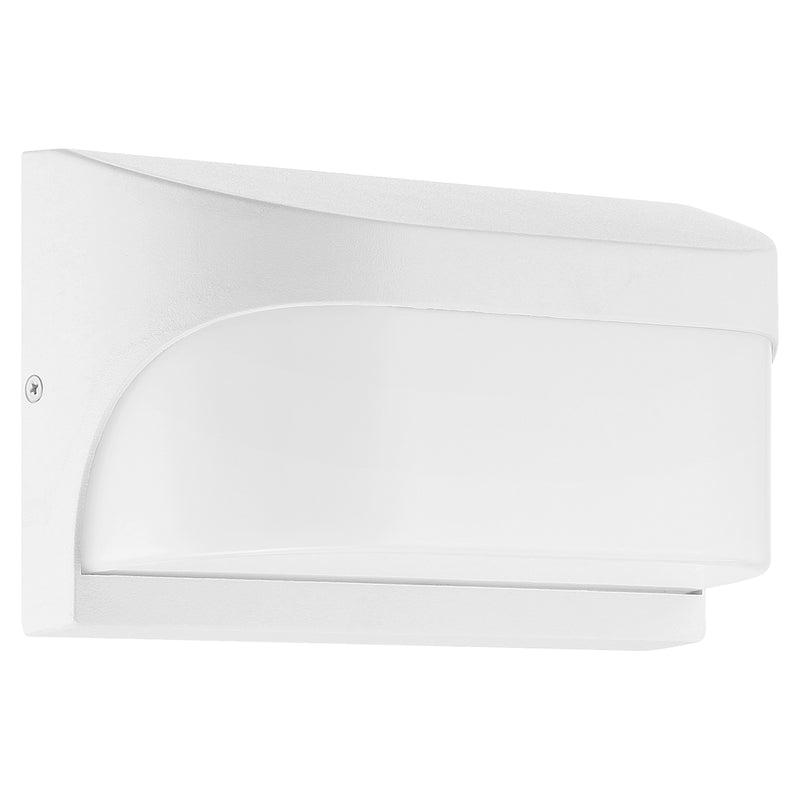 White outdoor wall light fixture on a white background