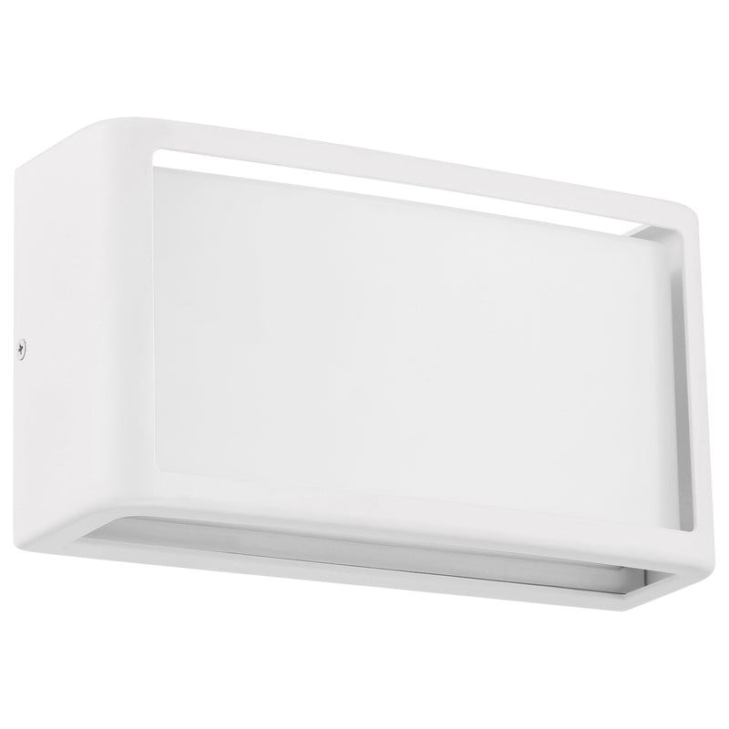 White rectangular wall light fixture on a white background