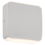 Satin square wall light fixture on a white background