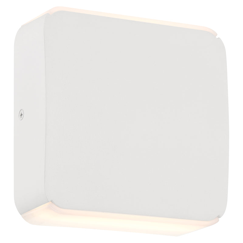 White square wall light on a white background