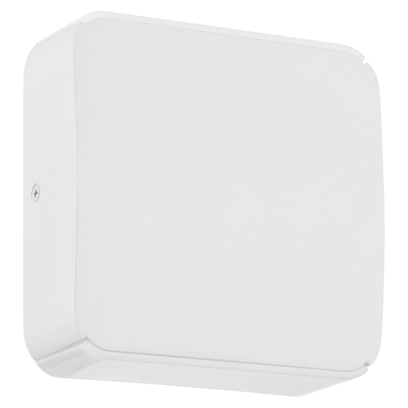 White square wall light on a white background