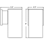 Technical drawing of two wall lights with dimensions labeled.