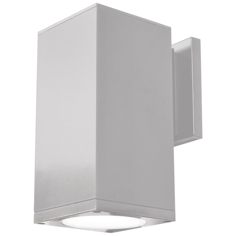 Satin outdoor wall light fixture on a white background