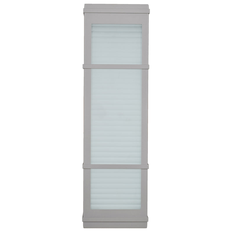 Frosted glass panel with a satin frame on a white background