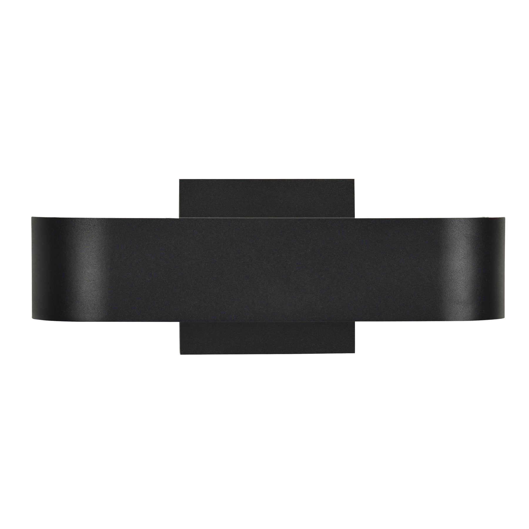 Black wall-mounted shelf with a modern design on a white background
