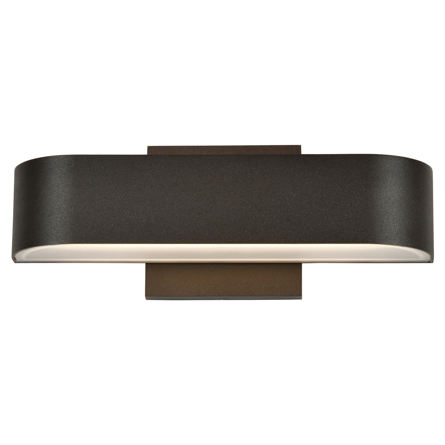 Modern wall light fixture with bronze design on a white background
