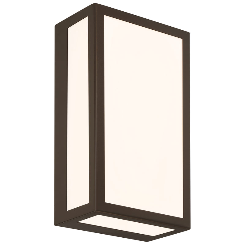 Bronze framed wall light fixture on a white background