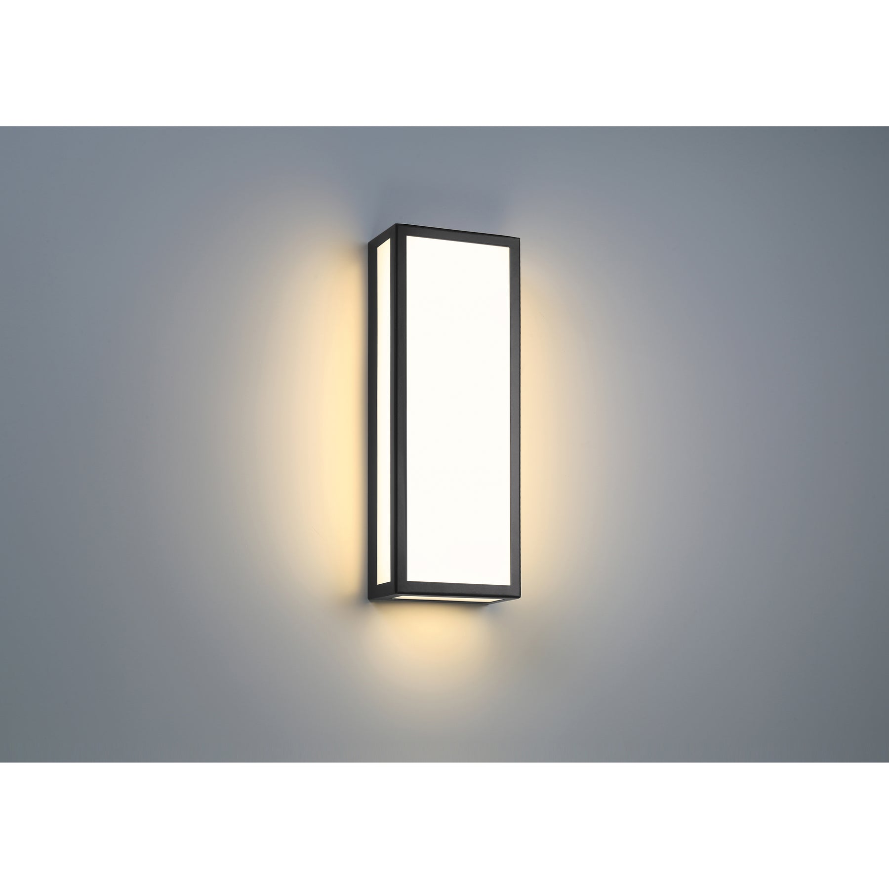 Modern wall-mounted light fixture on a gray background