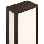 Rectangular outdoor light fixture with a bronze frame on a white background