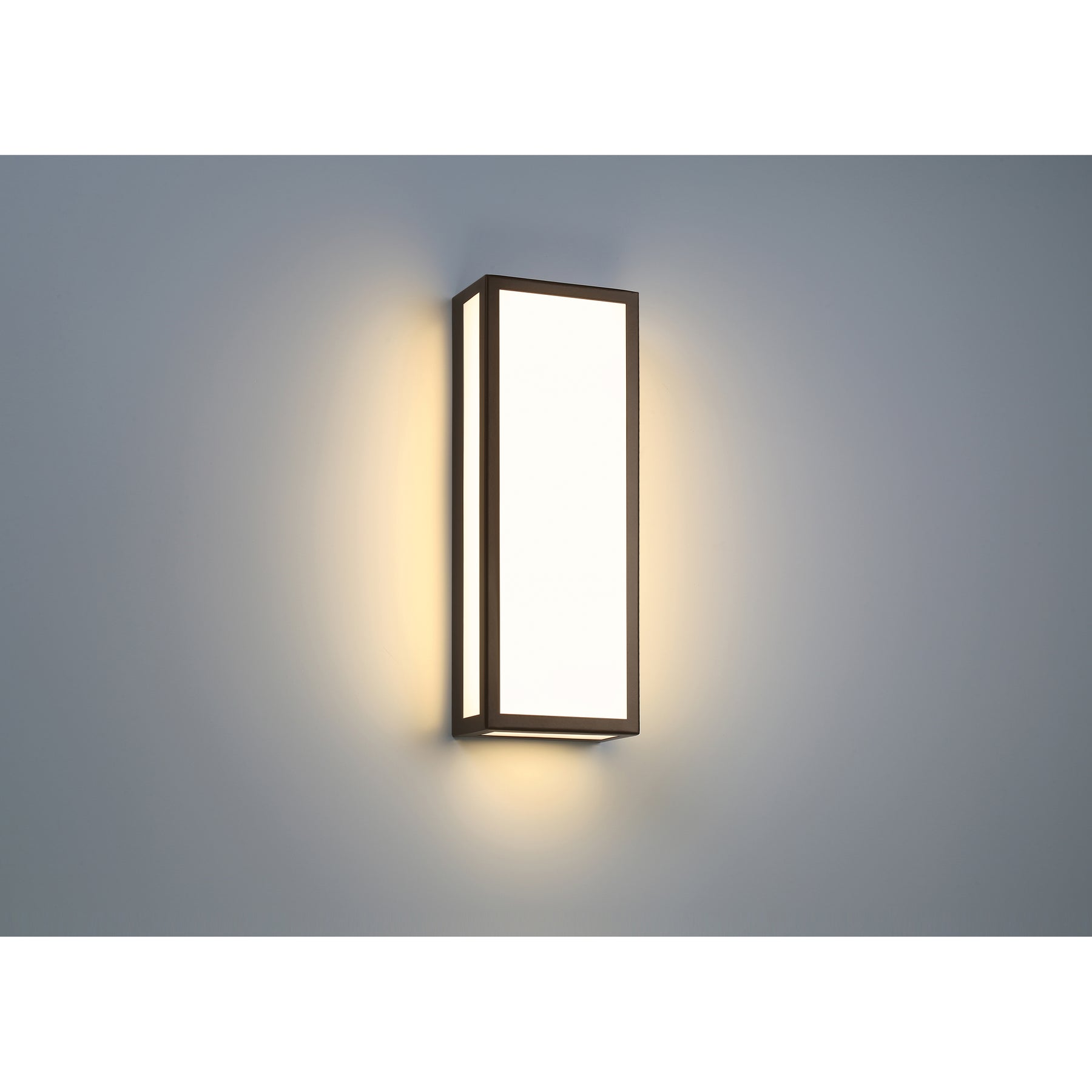 Rectangular wall light fixture on a gray background