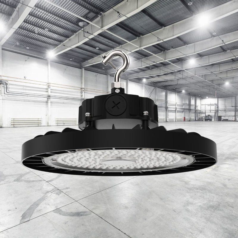 Static LED UFO High Bay, 30,000 Lumens, 200 Watt, 5000K, 120-277V, Black Finish
