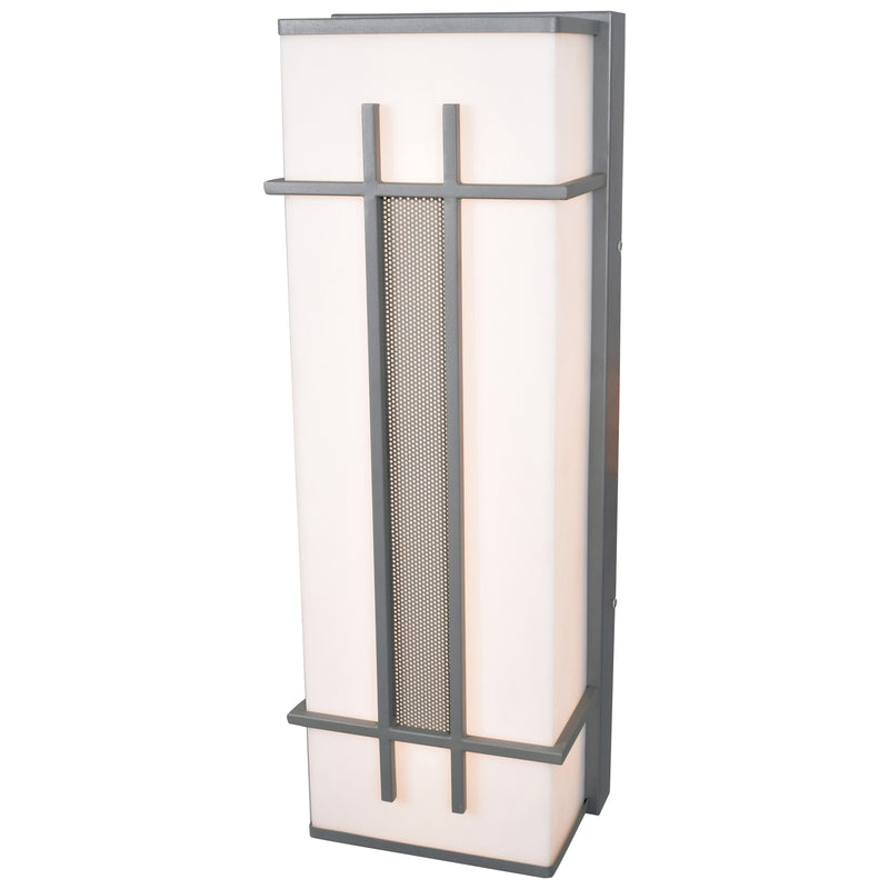 Square satin outdoor lamp with mesh design on a white background