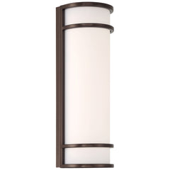 Cove Outdoor LED Wall Mount, 3000K, 1300 Lumens, 20W, 120-277V, Bronze or Satin