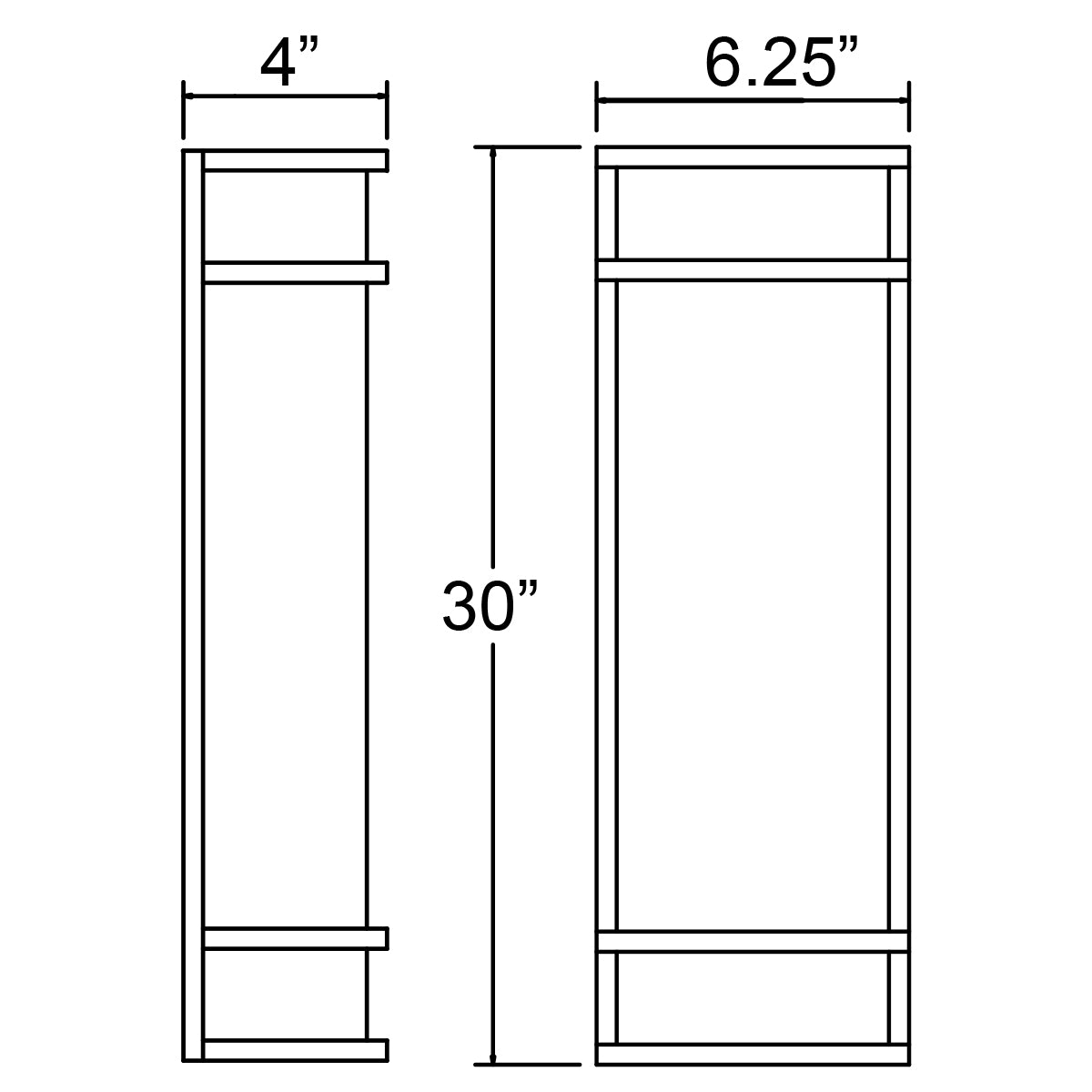 Dimensions of a cylindrical wall light with measurements in inches.