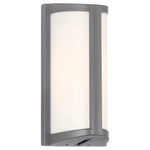 Satin outdoor wall light fixture on a white background