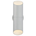 Satin cylindrical wall light fixture on a white background