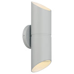 Satin wall-mounted outdoor light fixture on a white background