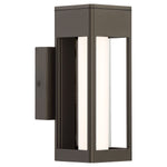 Modern oil brushed bronze outdoor wall light fixture on a white background