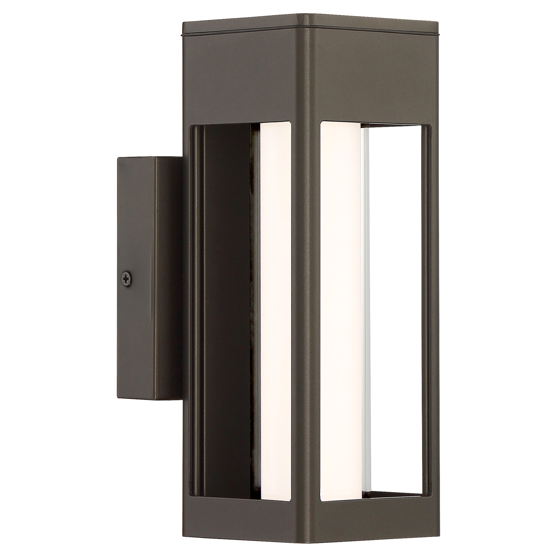 Modern oil brushed bronze outdoor wall light fixture on a white background