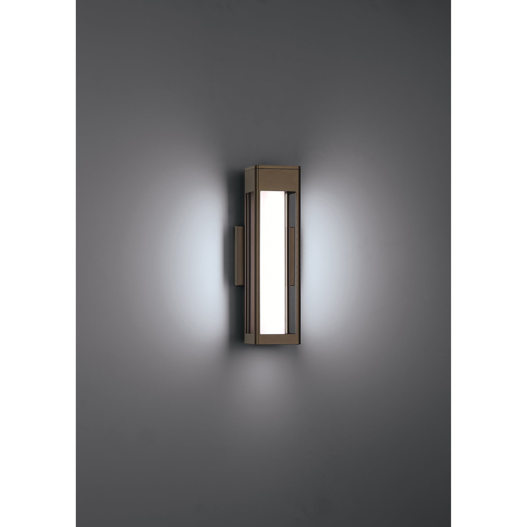 Modern wall-mounted light fixture on a gray background