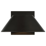 Black wall-mounted light fixture on a white background