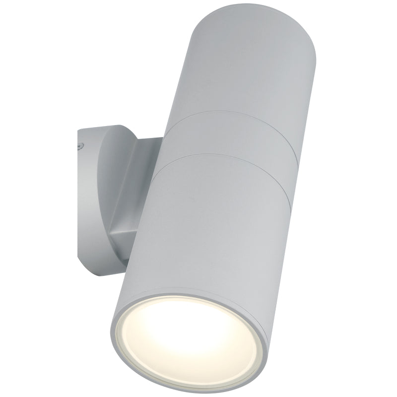 Satin outdoor wall light fixture on a white background