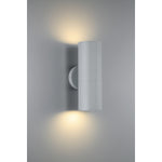 Modern outdoor wall light fixture on a gray background