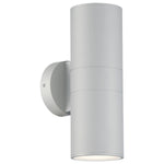 Satin outdoor wall light fixture on a white background