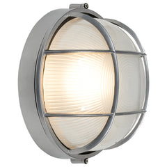 1 Light Outdoor Bulkhead, Satin Finish, 100W, 120V, Nauticus Round Dual Mount Collection