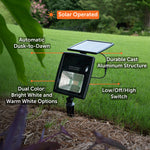 2 PK Dual Color Solar Flood Light, 2700K and 6000K