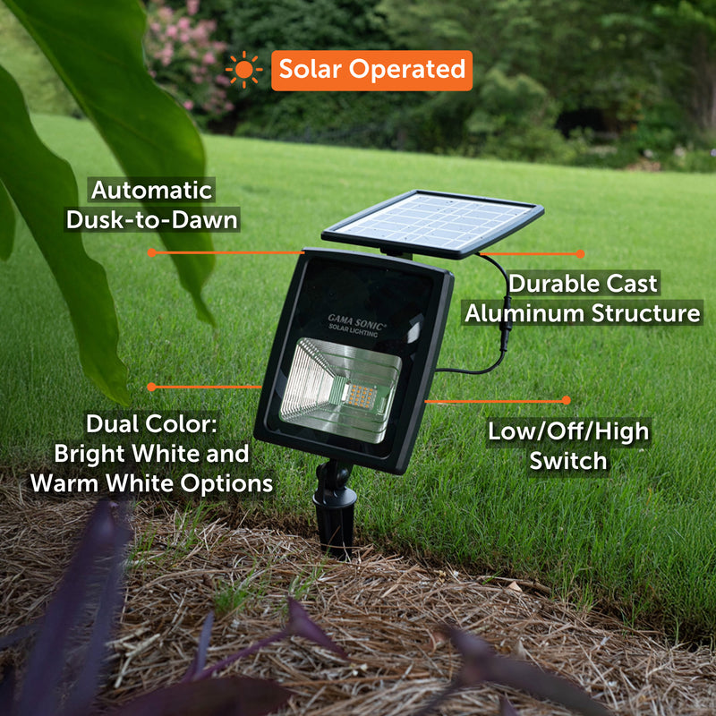 2 PK Dual Color Solar Flood Light, 2700K and 6000K