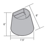 Technical drawing of a cylindrical wall mount light with dimensions labeled