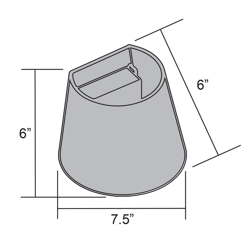 Technical drawing of a cylindrical wall mount light with dimensions labeled