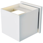 White square wall light fixture on a white background