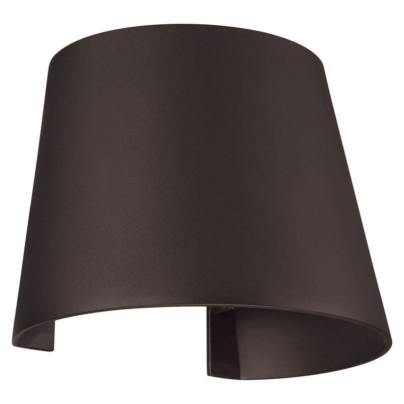 Bronze wall mount light on a white background