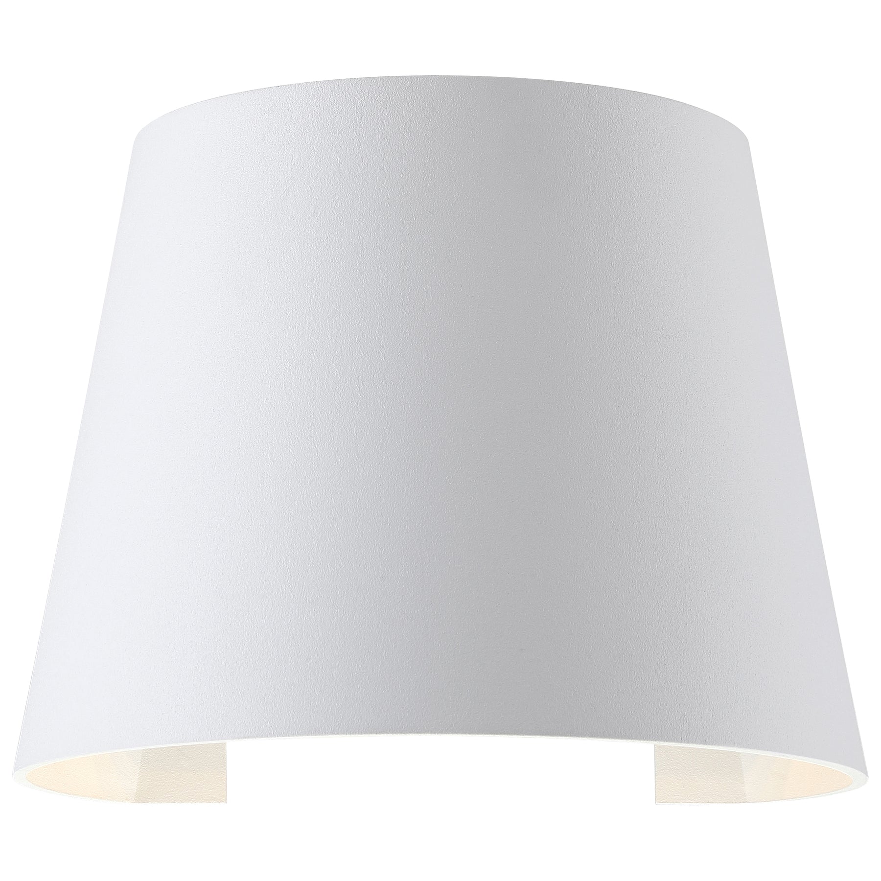 White wall mount light on a white background