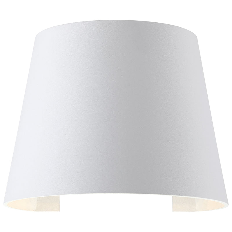 White wall mount light on a white background