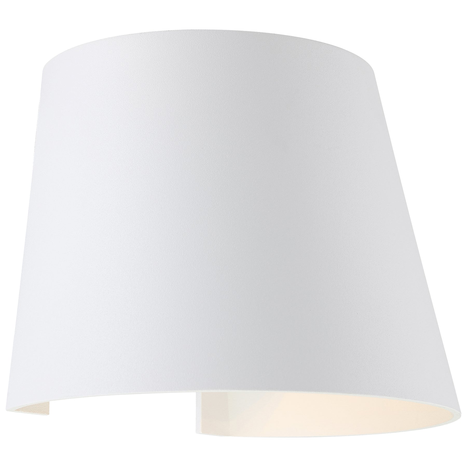 White wall mount light on a white background