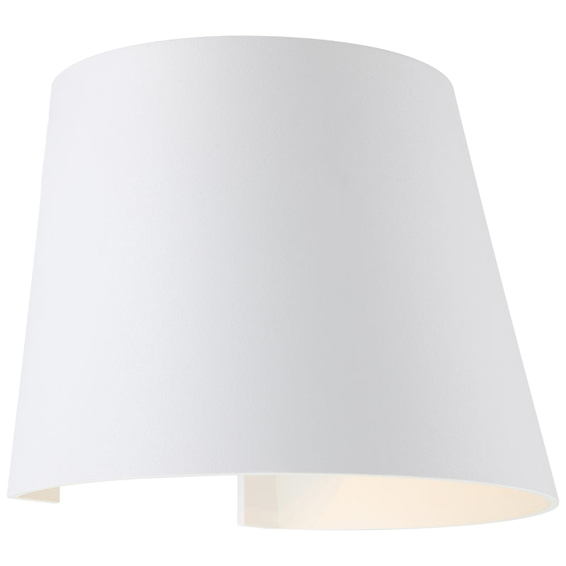 White wall mount light on a white background