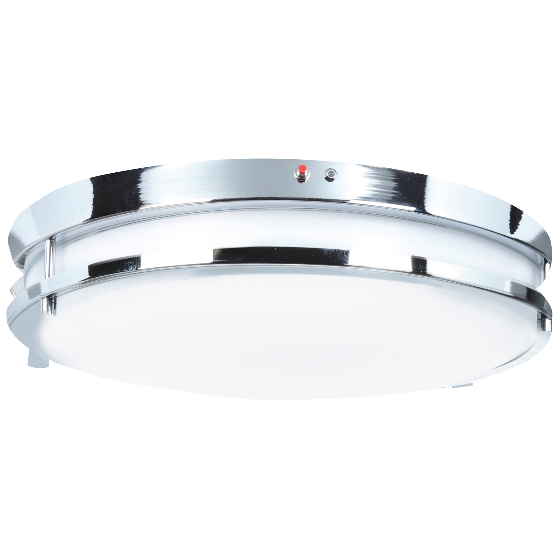 Chrome ceiling light fixture on a white background