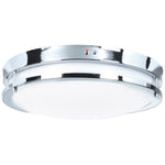 Chrome ceiling light fixture on a white background