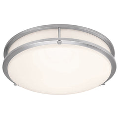 LED Flush Mount Ceiling Light, 1820 Lumens, 26W, 3000K, 120V, Brushed Steel, Solero II Collection