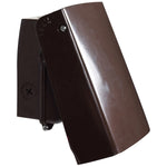 Brown metallic gutter guard with curved design and mounting hardware for outdoor adjustable led wall pack use