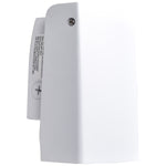 White plastic wall-mounted motion sensor with installation instructions for outdoor adjustable led wall pack lighting