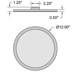 12" ModPLUS LED Flush Mount Ceiling Light, 24W, 2900 Lumens, 3000K, 120-277V, Black, Brushed Steel, Chrome, or White
